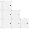 C&AHOME Organiseur de Rangement cubique avec Portes, 6 étagères cubiques, Armoire de Placard, bibliothèque modulaire en Plastique, Salon, 36,6 L x 12,4 l x 36,6 H Milky USHS3006M-DOOR