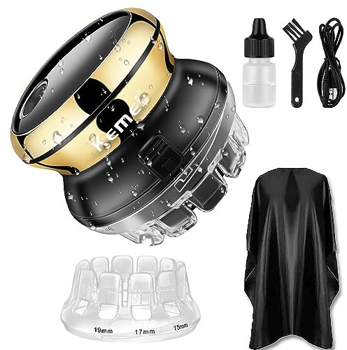 KEMEI Tondeuse à cheveux pour homme pour auto-coupe de cheveux, lames rotatives, rechargeable par USB, sans fil, étanche