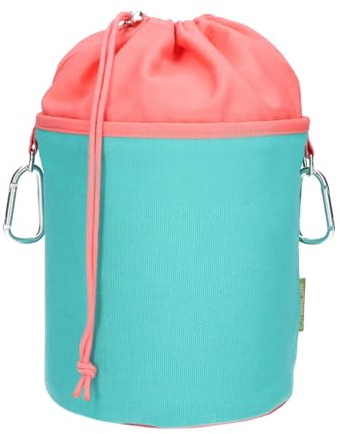 trendfinding Bolsa para pinzas de la ropa de lona con 2 mosquetones para 200 pinzas, extra grande y estable, color turquesa salmón