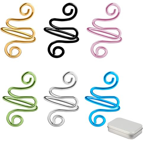 SSKHE Anneaux à tricoter réglables, anneaux de crochet réglables pour doigts, anneau tressé ouvert en métal, anneaux de crochet pour doigts avec aiguilles à coudre, guide de fil, anneau de support de