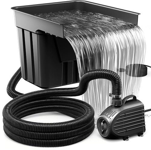 Biling Juego completo de cascada para estanque con filtro de estanque, cascada con bomba de estanque de 80 W, 4500 L/H, cascadas, kit para estanques de jardín, juego de agua, terraza