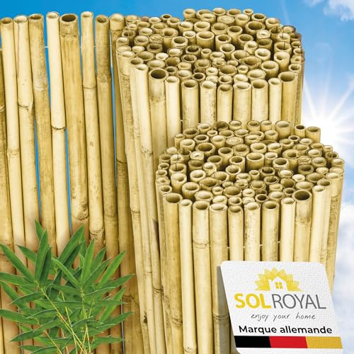 Sol Royal Premium Canisse Brise Vue Bambou Clair Brillant 200x250 cm – Canisse Bambou Balcon Palissade Jardin Exterieur – Cache Brise Vue Balcon 2m hauteur Pare Vue Terrasse Extérieur– B99
