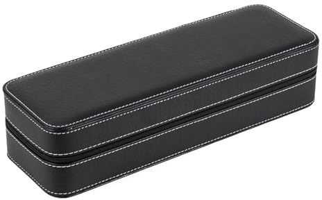 Arroopu Organizador De Relojes Y Joyería Para Hombre,Exhibidor De 6 Compartimentos Para Relojes Y Anillos - Estuche De Viaje Elegante Para Regalo Familiar En Ocasiones Especiales Y Vacaciones