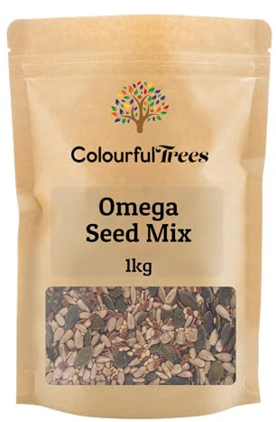 Omega Seed Mix 1kg by Colourful Trees | 4-Seed Blend: Pumpkin, Sunflower, Sesame & Flax | Non-GMO, Vegan