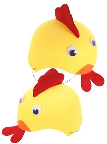 Vaguelly Cappellini da Festa per a Forma di Pollo 2 Pezzi in Feltro Morbido Cappelli per Compleanni e Travestimenti a Tema Animali da Fattoria Berretto Divertente e Riutilizzabile per