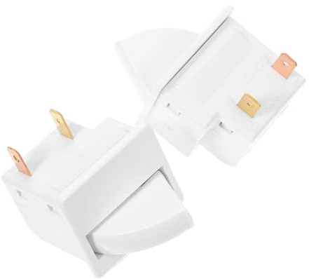 Interruptor de Luz para Refrigerador de 2 Pines, Blanco, 2 Piezas | Reemplazo para Puerta de Refrigerador, Control de Iluminación, Plástico y Metal, Instalación Simple