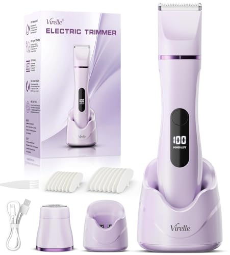 Afeitadora Electrica Mujer IPX7 Impermeable - Rasuradora Mujer Zona Intima (Cara, Braces y Cuerpo), Maquinilla Afeitar con 4 Peines de Precisión, Pantalla LED, Recarga USB, Regalos Aniversario
