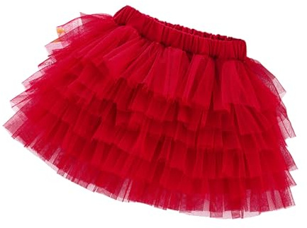 Falda de tutú para niños pequeños, de tul sólido, falda escalonada, falda de fiesta de princesa, falda de capa para niñas de 1 a 10 años