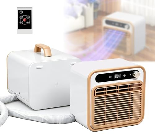 1500W tyst kylenhet, delad bärbar luftkonditionering, 12 timmars timer och touch-/fjärrkontroll/WiFi-kontroll, lätt 13 kg ingen extra slang för camping/lastbil/husbil/sovrum (2m)