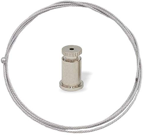 Abhängeset ohne Drahtseilhalter/Gripper für kleinere Lasten | Deckenbefestiger, Schraubkappe, Drahtseil Ø1,0mm, Länge 1500mm