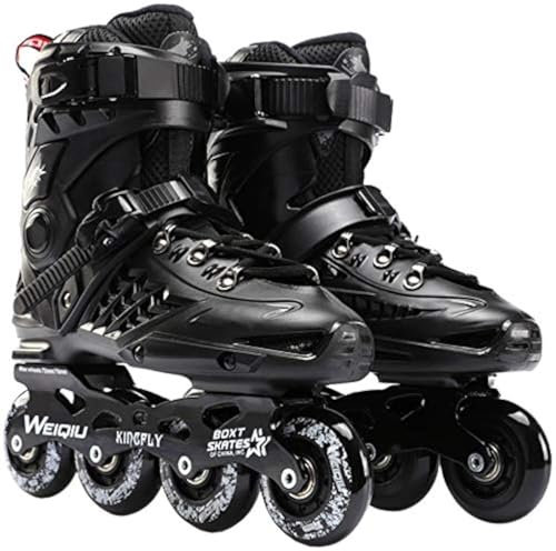 AYES Patines en línea para hombres y mujeres, patines profesionales para fitness, patines en línea para adultos y principiantes (negro, 42)