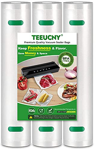 TEEUCNY Sac Sous Vide Alimentaire, 3 Rouleaux 28x400cm Rouleau Sacs Machine Sous Vide Alimentaire, Sans BPA, Sac de Congelation Sous Vide, pour Conservation des Aliments la Cuisson & Cuiseur Sous Vide