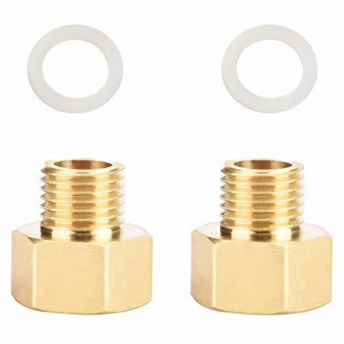 Noosverl Adaptador/Reductor de 1/4 pulgada a 3/8, 2 Pcs extensión Reducción 1/4 a 3/8, 1/4 exterior x3/8 interior de latón normas europeas(1/4 a 3/8)