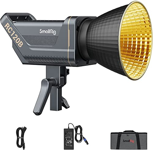 SMALLRIG RC 120B 120W Luz Continua Fotografia Video, Luz Fija de Montaje Bowens con Control de Aplicación SmallGoGo, TLCI 96+ CRI 95+, 52800Lux@1m, 9 Efectos de Luz para Estudio Fotográfico - 3615