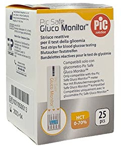 PIC Strisce Test Glicemia per Pic Safe Gluco Monitor 25 Pezzi