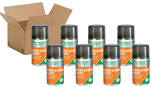 Copyr Kenyatrin Safe - Insetticida Antizanzare, Mosche e Insetti Volanti, 8 Bombole 250ml, Piretro Insetticida Biologico Repellente Zanzare Professionale Casa, Ho.Re.Ca., Settore Pubblico, Sanitario