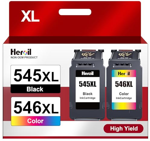 Heroil PG-545 CL-546 XL PG-545XL CL-546XL Cartucce d'inchiostro Sostituzione per Canon 545 546 XL Multipack per Pixma MX490 MX495 MG2550s MG2550 TS3150 TS3151 TS3350 TR4550 TR4551