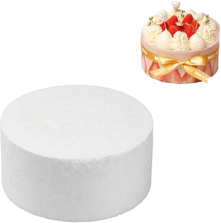 Modello di Torta Finta in Schiuma, Base per Torta in Schiuma Rotonda, Dummy Torte, Torta in Polistirolo, Decorazione per Torta Fittizia, Diametro 10/15 cm Altezza 7 cm per Arti (bianco 6 pollici)