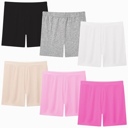 Moitiy cykelbyxor flickor korta byxor leggings sportbyxor flickor sport shorts byxor barn bomull 2–12 år 6 par