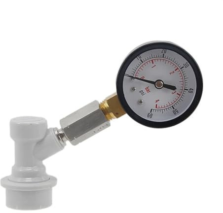 LCQSYE bierbrauset Ball Lock Dial Fass Druck Schnelltester 0-60 Psi Bierfass Lecksucher Homebrew Fassabfüllausrüstung Druckminderer