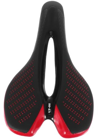 BESPORTBLE Selle de Vélo Confortable à Absorption des Chocs en PU avec Feu Arrière Intégré, Coussin Épais, Taille Unique, Adaptée VTT et Vélo de Route pour Sorties en Plein Air
