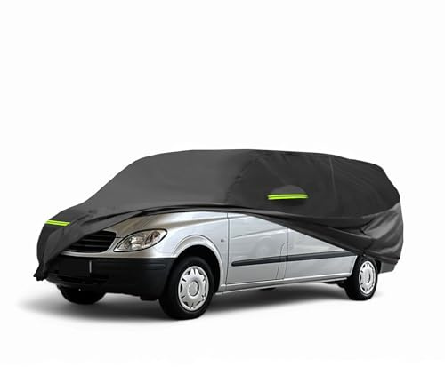 A ABSOPRO Housse De Voiture pour Mercedes-Benz Vito II W639 2003-2010 210D-Pu Extérieure Complète Toutes Saisons Imperméable Protection Contre Soleil Et Neige Fermeture éclair Conducteur