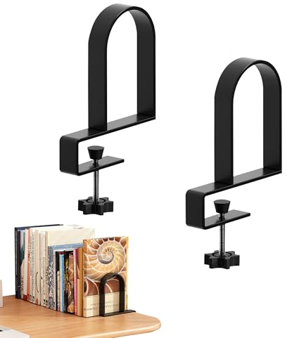 Fermalibri per Mensole, Reggilibri in Metallo, Bookends Regolabile e Estensibile, Ferma Libri da Scaffale Antiscivolo per Uffici Scuole Casa e Biblioteche, Nero, 1 Paio