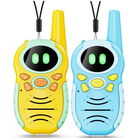 FIVAVA Talkie Walkie Enfants Rechargeable,Talkie-Walkie Longue Portée de 3-5km,avec LCD et Taschenlampe,Walkie Talkie pour Camping,Randonnée et Aventures (3-12 Ans)