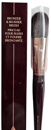 Charlotte Tilbury Bronzer & Blush Makeup Brush - Dual-Ended Bronzer and Blush Brush for Cheeks with Hand-Pulled Bristles for Seamless Application