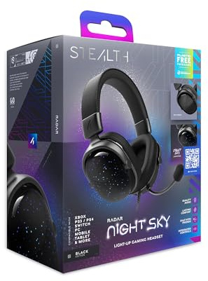 STEALTH RADAR Light Up Gaming Headset – natthimmel, kompatibel med spelkonsoler, mobil och PC
