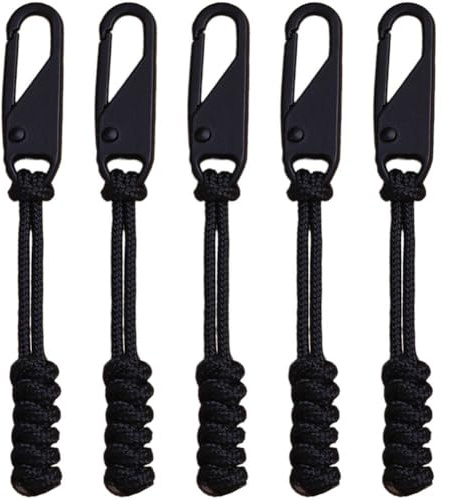 HiyyFloy Lot De 5 Tirettes De Fermeture Éclair en Nylon De Rechange, Résistantes Faciles À Réparer, pour Vêtements, Bagages, Sacs À Dos, Vestes Sacs À Main.