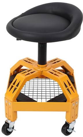 Garvee Tabouret Roulant Robuste pour Garage, Roues pivotantes 360°, Capacité 135kg