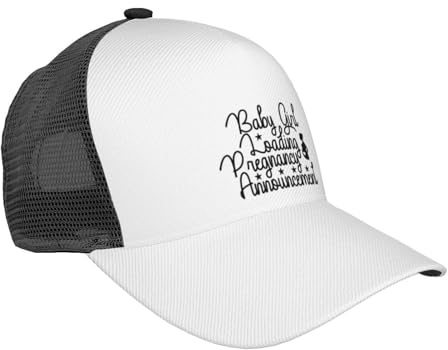 Baby Girl Loadng Pregnancy Announcement Baseball Cap with Curved Brim and Mesh Outdoor Sun Protection & Breathability Casual Trucker Hat Well-Built and Well-Proportioned Black