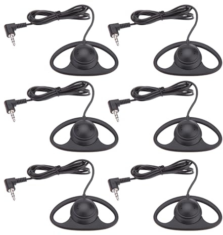 Asixxsix Enkelöra Hörlurar med Mikrofon, 3,5 Mm L-formad Plugg Mono öronsnäcka för Bärbar Dator Smartphone Surfplatta, Lätt öronkrok Headset för Samtal Spelturer, Single Side Headset (6 st)