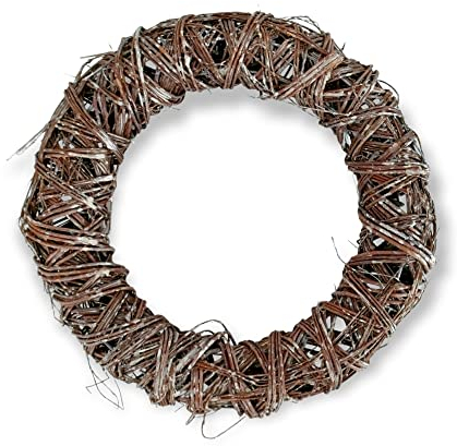 Holz Weide-Kranz braun weiß 45cm Weidenkranz geflochten Türkranz Tisch-Deko Tür-Kränze