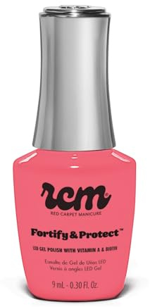 RC Red Carpet Manicure Fortify & Protect Pink Pearl Gel Polish for Strong, Healthy Nails - Infused with Vitamin A & Biotin - (Fairytale Ending) Led Nail Gel Color, 0.3 Fl Oz