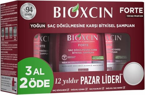 BIOXCIN FORTE schampo 3 x 300 ml Spar Pack mot intensiv håravfall – effektiv och snabb – med ekologiskt komplex B11