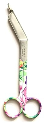 Stainless Steel 5.5 inch Lister Bandage Scissors Multi Colored First Aid Utility First Aid Bandage Scissors (Flower Pattern)