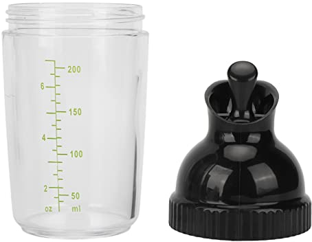 TOPINCN Coctelera de Aderezo para Ensaladas de 200 Ml Contenedor de Aderezo para Ensaladas Evita Fugas Tarro para Aderezo para Ensaladas, Botella Mezcladora de Aderezo para Ensaladas para (Negro)