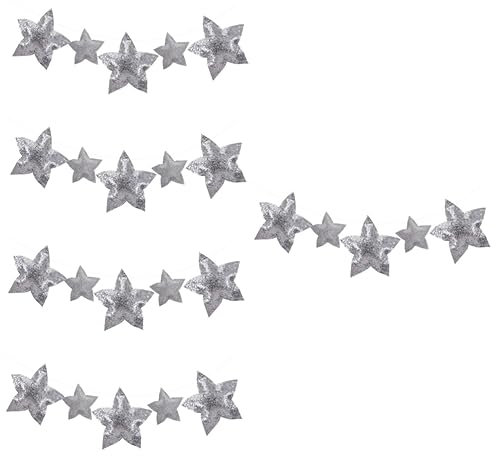 ABOOFAN 5 Piezas Adorno de Estrella y decoración Colgante de Estrellas de Ornamento Guirnalda decoración de Estrellas Colgantes de Cuerdas de Carpa