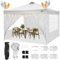 COBIZI Pavillon 3x3m Wasserdicht Stabil Winterfest Faltpavillon Partyzelt Gartenpavillon mit 4 Seitenteilen,4 Sandsäckes und Entlüftung,UV Schutz 50+,pop up faltbar für Outdoor Garten(Weiß