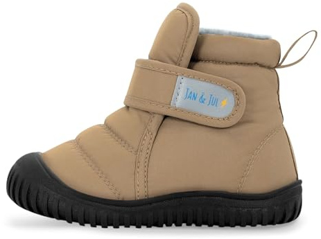 JAN & JUL Water-Resistant Winter Booties, Insulated Snow Boots for Toddlers (Soft Brown, UK Size 5)