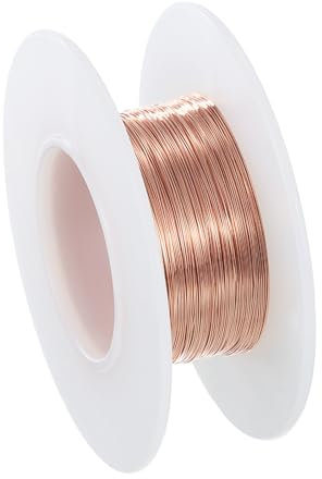 PATIKIL 164 Fuß massiver blanker Kupferdraht, 32 Gauge reiner Kupferdraht 0,2 mm weicher Schmuckdraht Metall Pflanzenstielbindungen für Schmuckhandwerk (50m)
