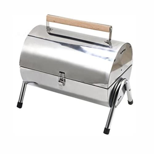 Camping Grill Träkol Rostfritt Stål Vikbar BBQ Grill Med Handtag Lätt Kolgrill Spis För Camping Picknick Utomhus Campinggrill Picknickgrill
