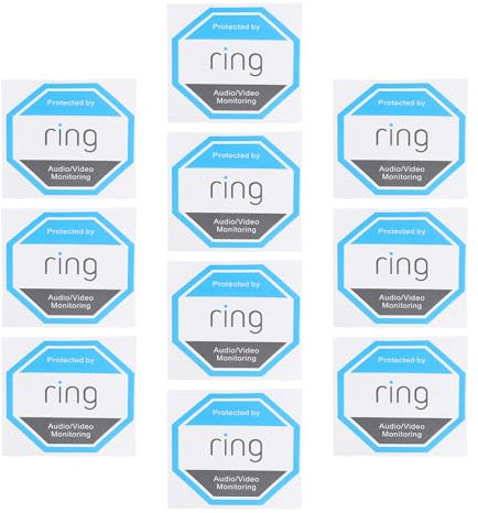OTOTEC 10Pcs CCTV Doorbell Camera Sticker Ring Doorbell Stickers PVC Waterproof Sticker Camera Warning Sign Ring Security Stickers Decals CCTV in Operation, 10x10cm