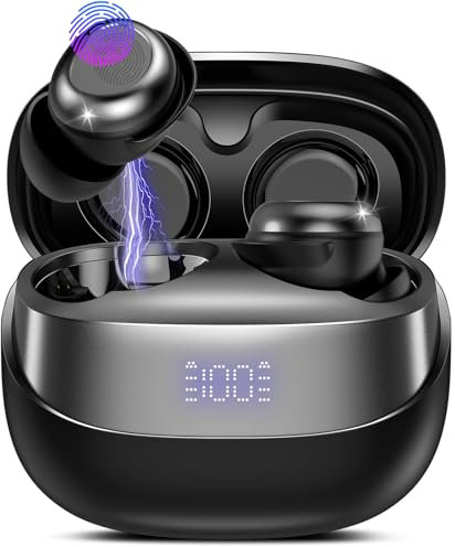 DUSONLAP Bluetooth Kopfhörer, Mini In Ear Kopfhörer Kabellos Bluetooth 5.4 Stereo HiFi Immersiv, 47Std Spielzeit Schlafkopfhörer mit Passiver Geräuschmaskierung, LED-Anzeige, IP7 Wasserdichte Ohrhörer