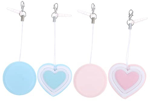 VALICLUD 4pcs Lens Cleaning Wipes Portable Screen Cleaners for Phones Glasses and Camera Lenses Gentle Microfiber Cloths Pink and Blue Heart Round Designs