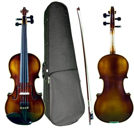 Fowler Instruments Viola 13 Elizabeth Thyme Advance – Viola artesanal para estudiantes, abeto y arce, sonido cálido y profesional – Cuerdas Alphayue, clavijas automáticas, funda y arco incluidos