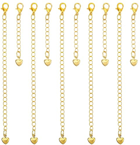 10 stycken kedjeförlängning guld förlängningskedjor förlängning guld halsband förlängning armband kedjeförlängning för gör-det-själv smyckestillverkning nyckelring 5 cm 10 cm
