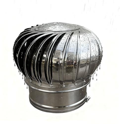 Chapeau de Cheminée Rotatif en Acier Inoxydable, Extracteur de Fumée Rotatif Éolien, 75 110 160 200 250 mm Capot de Cheminée pour Toit de Maison, Durable et Fiable(200 mm(201))